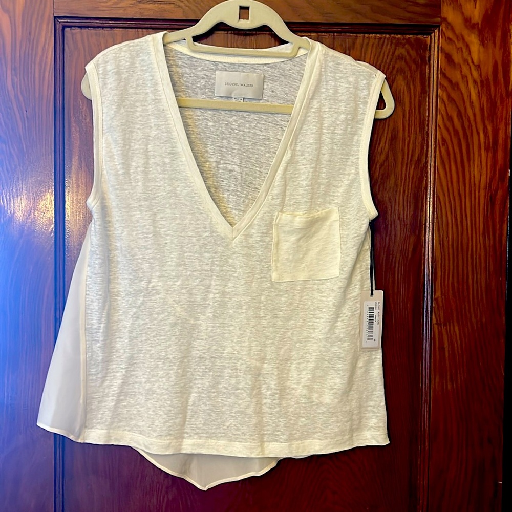 NWT Brochu Walker The Katy Tank LinenHeathered Vanilla Medium
